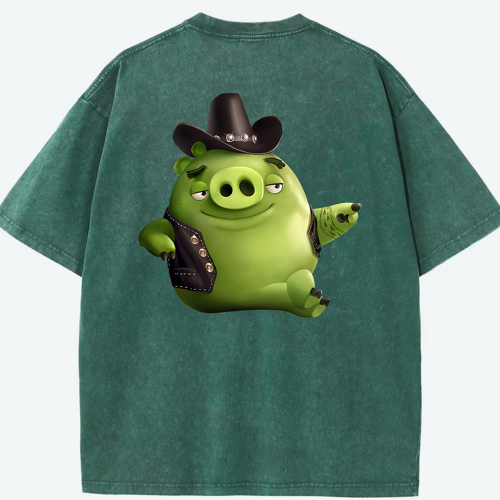 （画像用） Angry Birds アングリーバード 綿100% ヴィンテージ風 半袖Tシャツ（背面プリント）